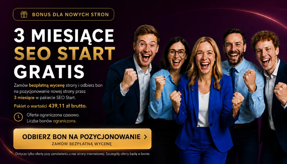 Bon na 3 miesięcy SEO START gratis przy zamówieniu strony internetowej