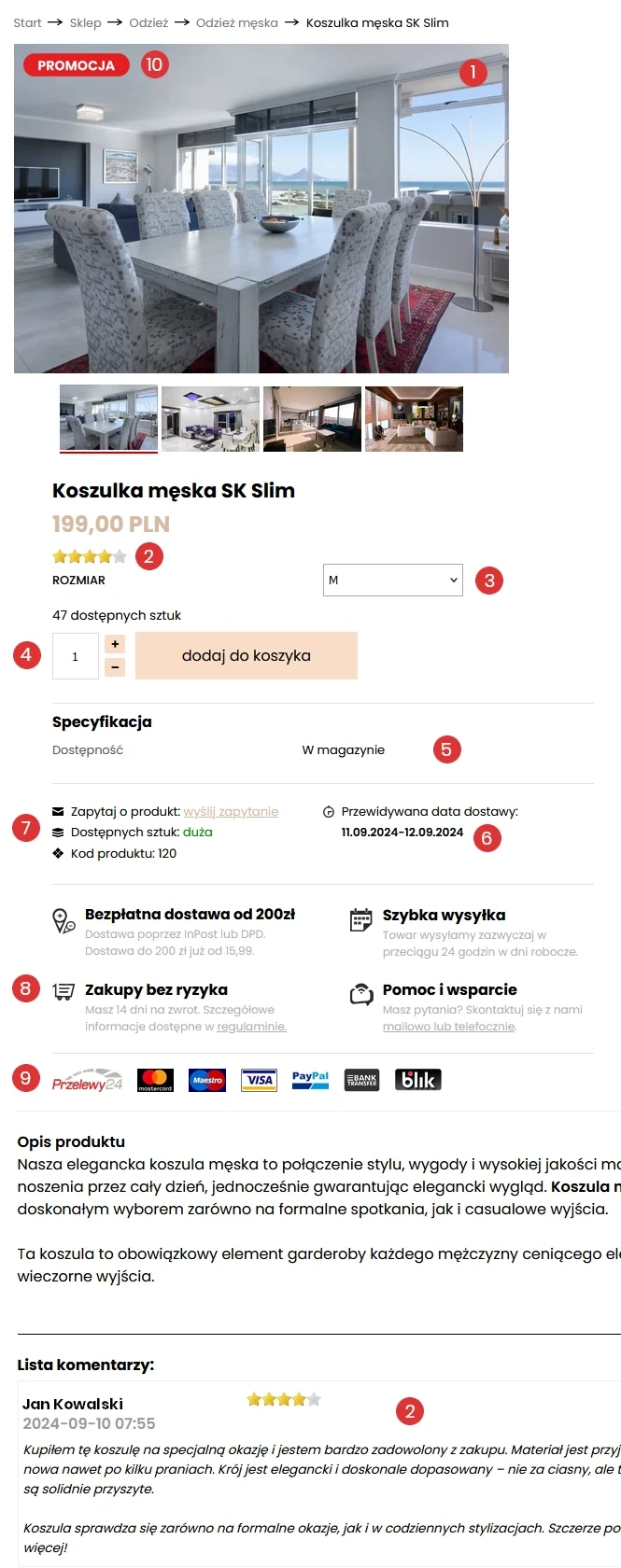 Przykładowy sklep internetowy na mobile