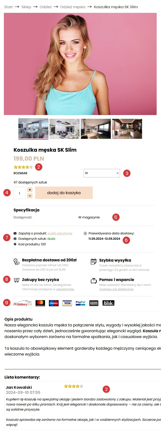 Przykładowy sklep internetowy na mobile